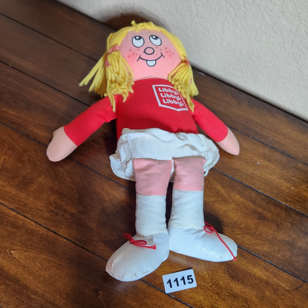 Vintage 1974 Libby Libby Pull String Doll Red and White Plush Does Not Play - Picture 2 of 9